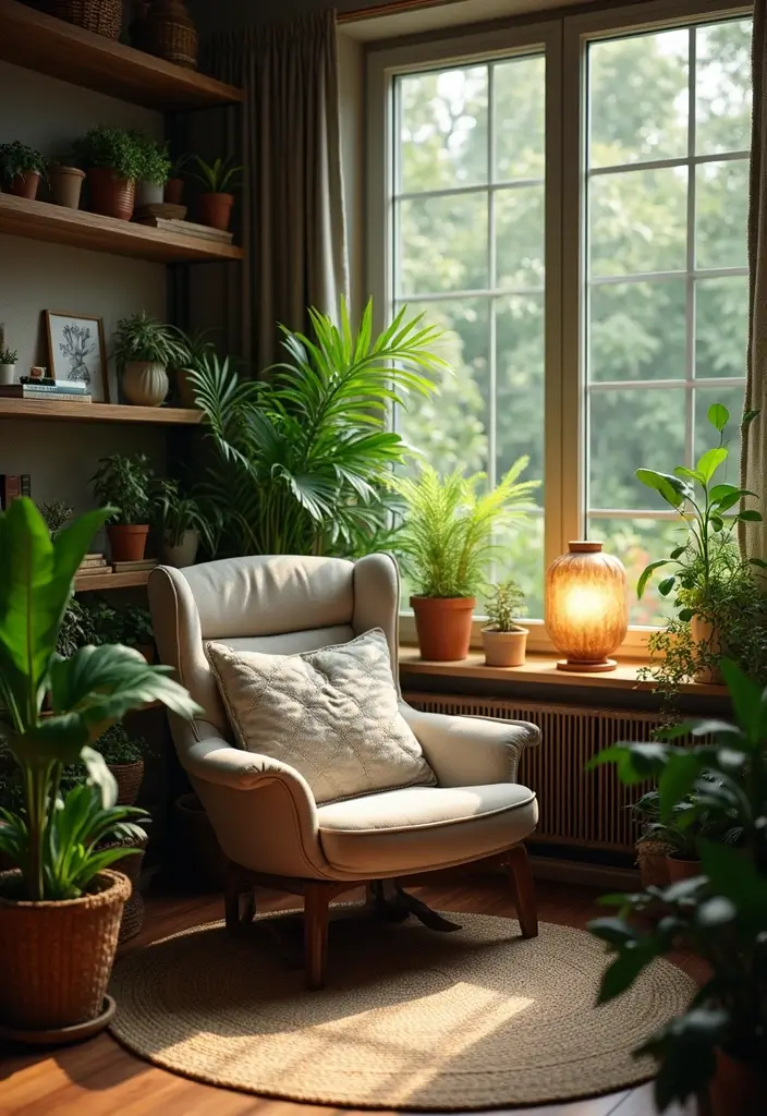 27 Tropical Living Room Ideas That Feel Bright and Relaxed - 17. Create a Reading Nook