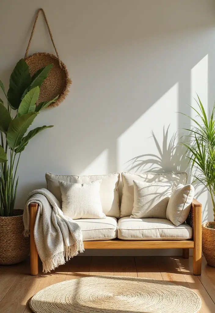 27 Tropical Living Room Ideas That Feel Bright and Relaxed - 19. Embrace Sustainable Decor