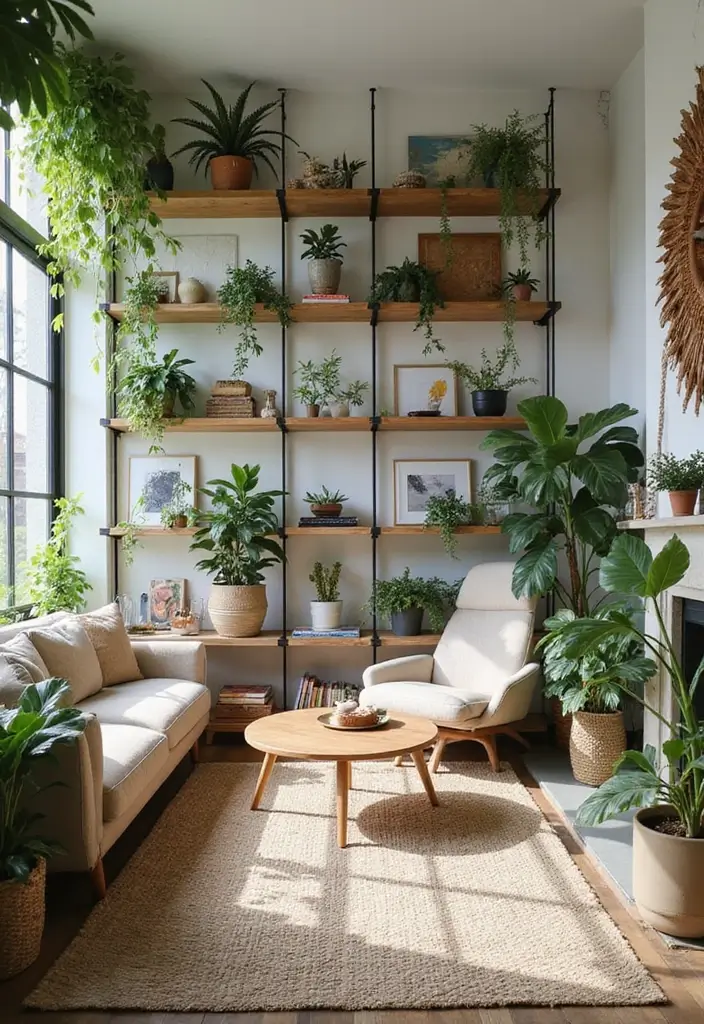 27 Tropical Living Room Ideas That Feel Bright and Relaxed - 21. Utilize Vertical Space