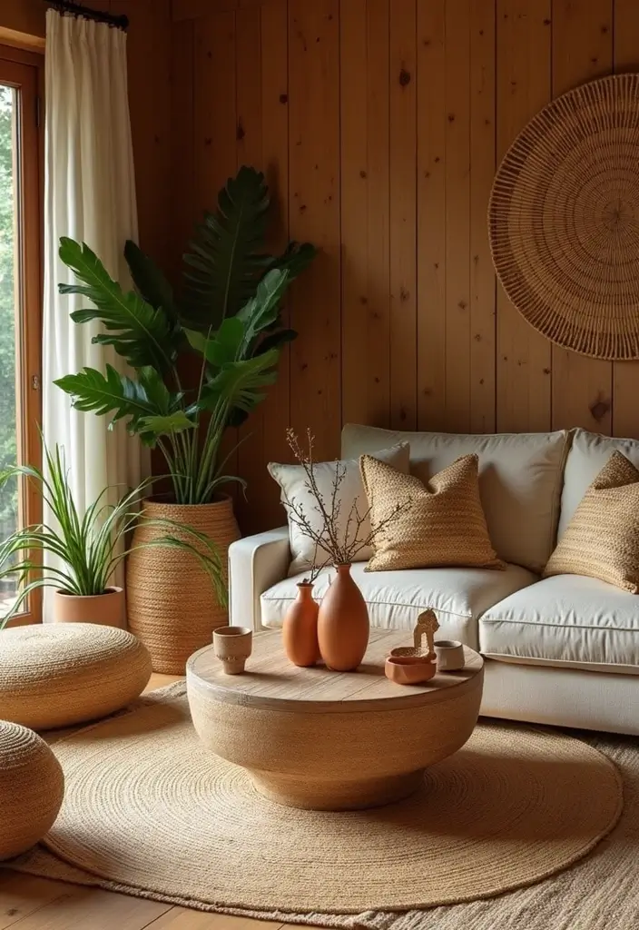 27 Tropical Living Room Ideas That Feel Bright and Relaxed - 24. Handcrafted Touches