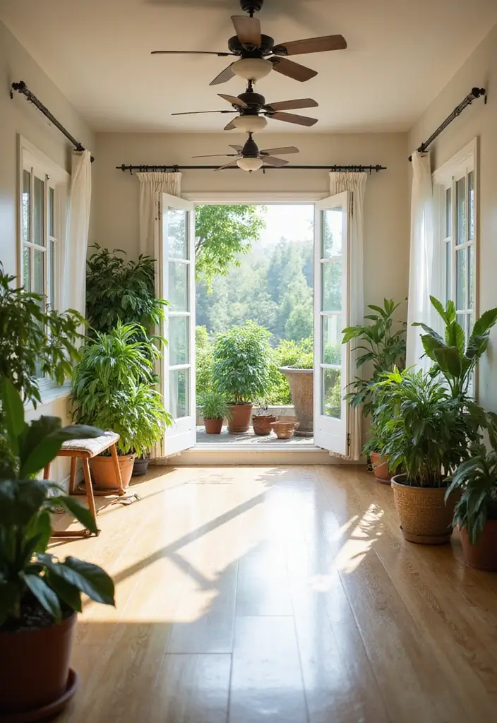 27 Tropical Living Room Ideas That Feel Bright and Relaxed - 26. Fresh Air Flow