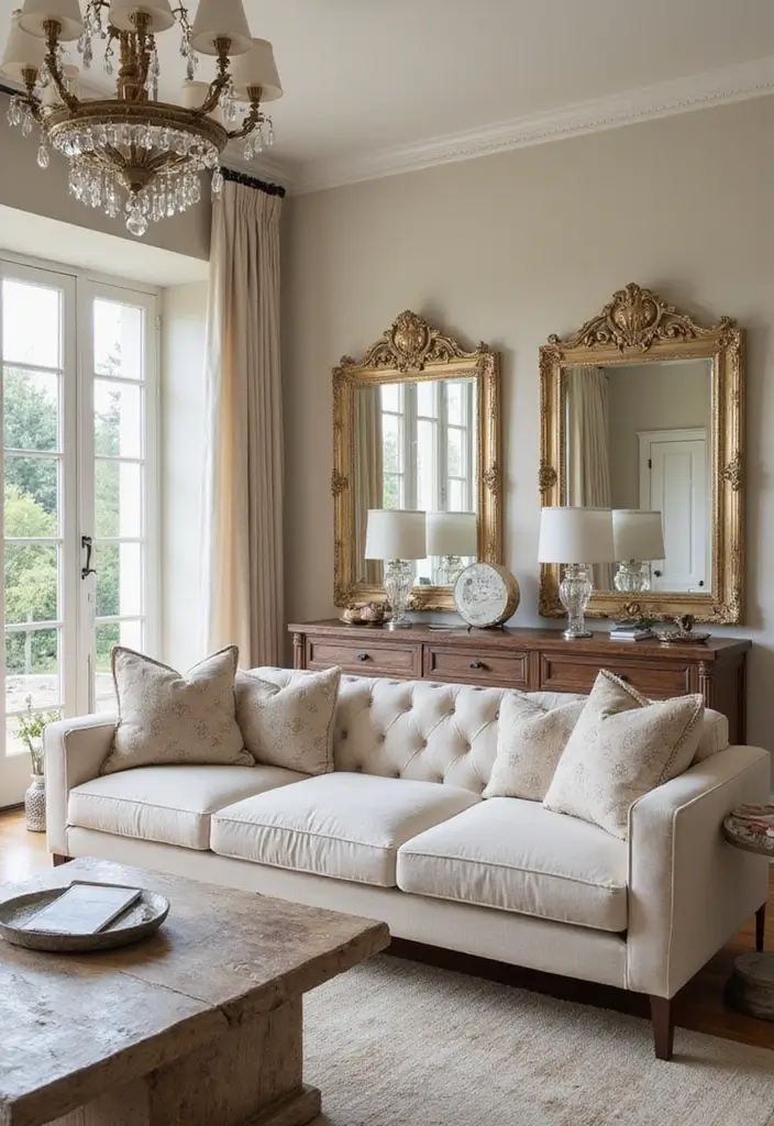 27 Villa Living Room Ideas That Feel Elegant and Expansive - 17. Incorporating Mirrors