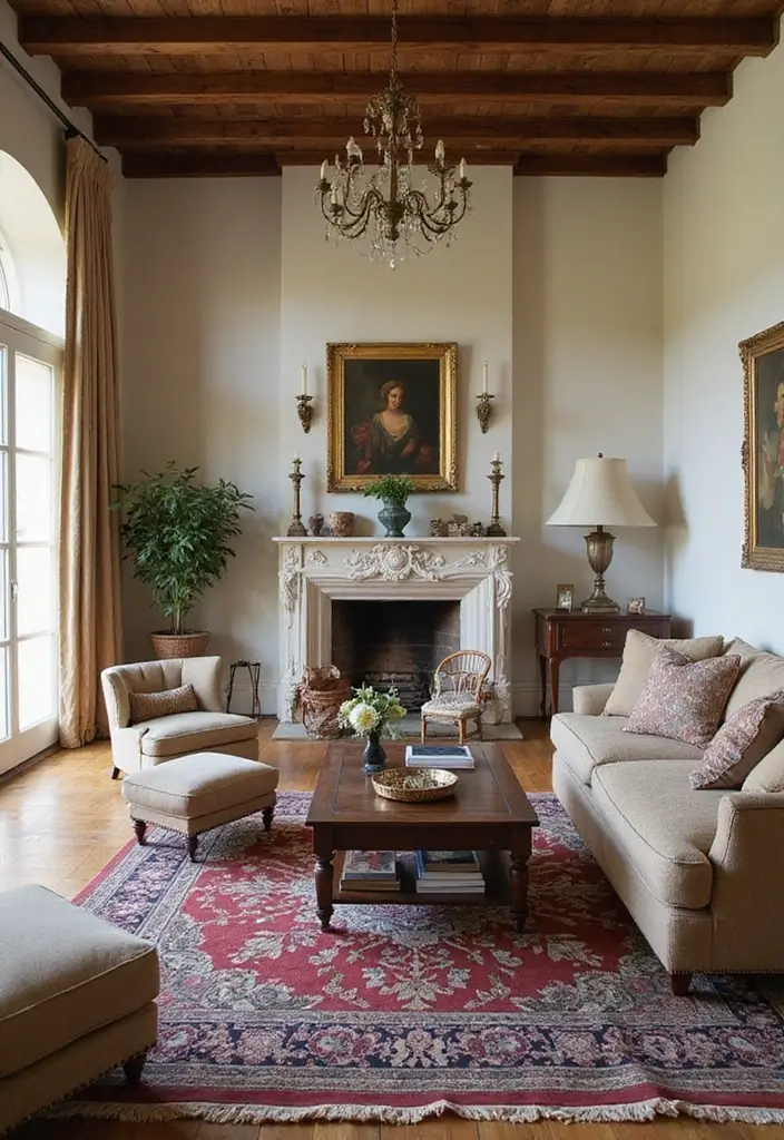 27 Villa Living Room Ideas That Feel Elegant and Expansive - 18. Vintage and Antique Finds