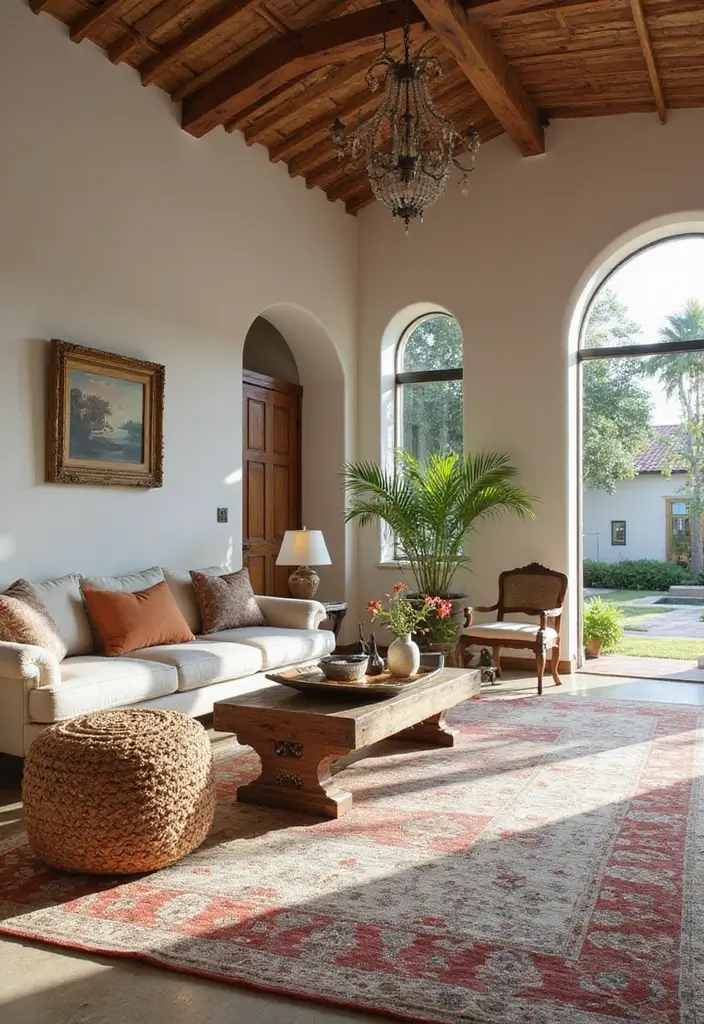 27 Villa Living Room Ideas That Feel Elegant and Expansive - 21. Distinctive Rugs