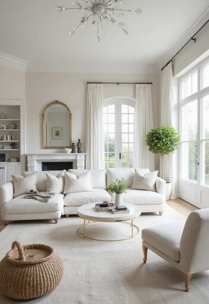 27 Villa Living Room Ideas That Feel Elegant and Expansive - 23. Crisp White Decor