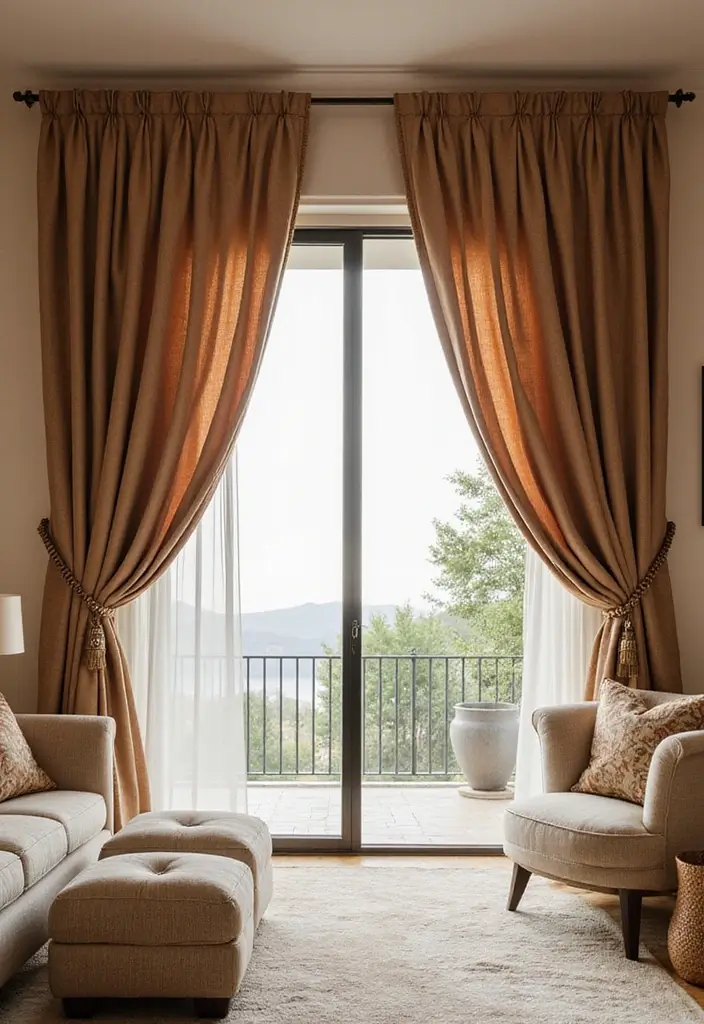 27 Villa Living Room Ideas That Feel Elegant and Expansive - 24. Stylish Curtains