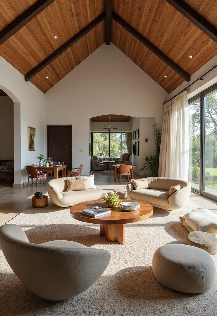 27 Villa Living Room Ideas That Feel Elegant and Expansive - 25. Unique Furniture Arrangements