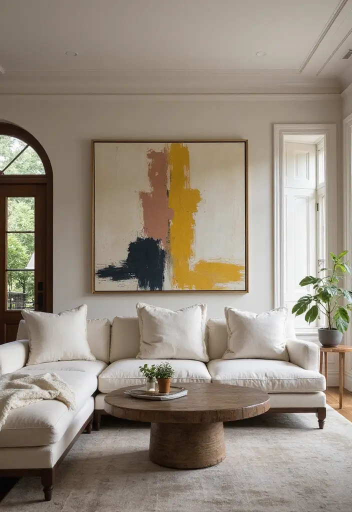 27 Villa Living Room Ideas That Feel Elegant and Expansive - 4. Statement Art Pieces