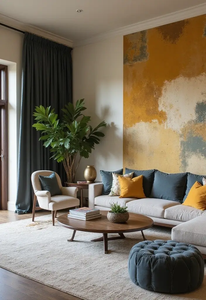 27 Villa Living Room Ideas That Feel Elegant and Expansive - 7. Elegant Accent Walls