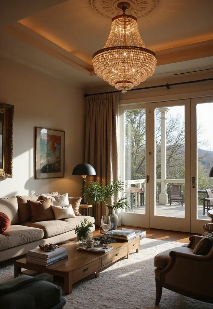 27 Villa Living Room Ideas That Feel Elegant and Expansive - 8. Chic Lighting Solutions