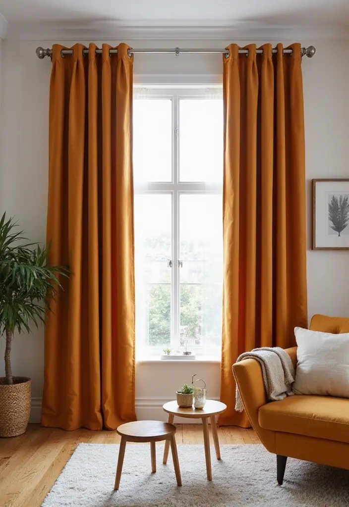 28 Aesthetic Curtains Living Room Ideas That Feel Modern and Chic - 10. Grommet Top Designs