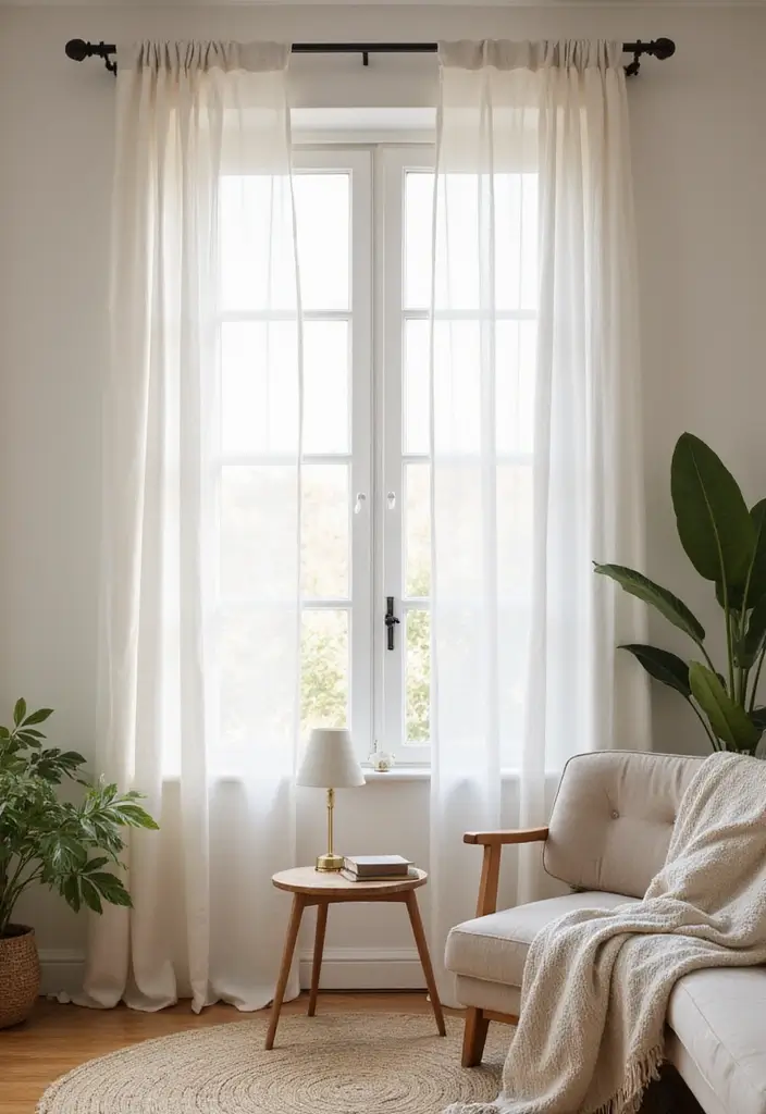 28 Aesthetic Curtains Living Room Ideas That Feel Modern and Chic - 2. Linen Love