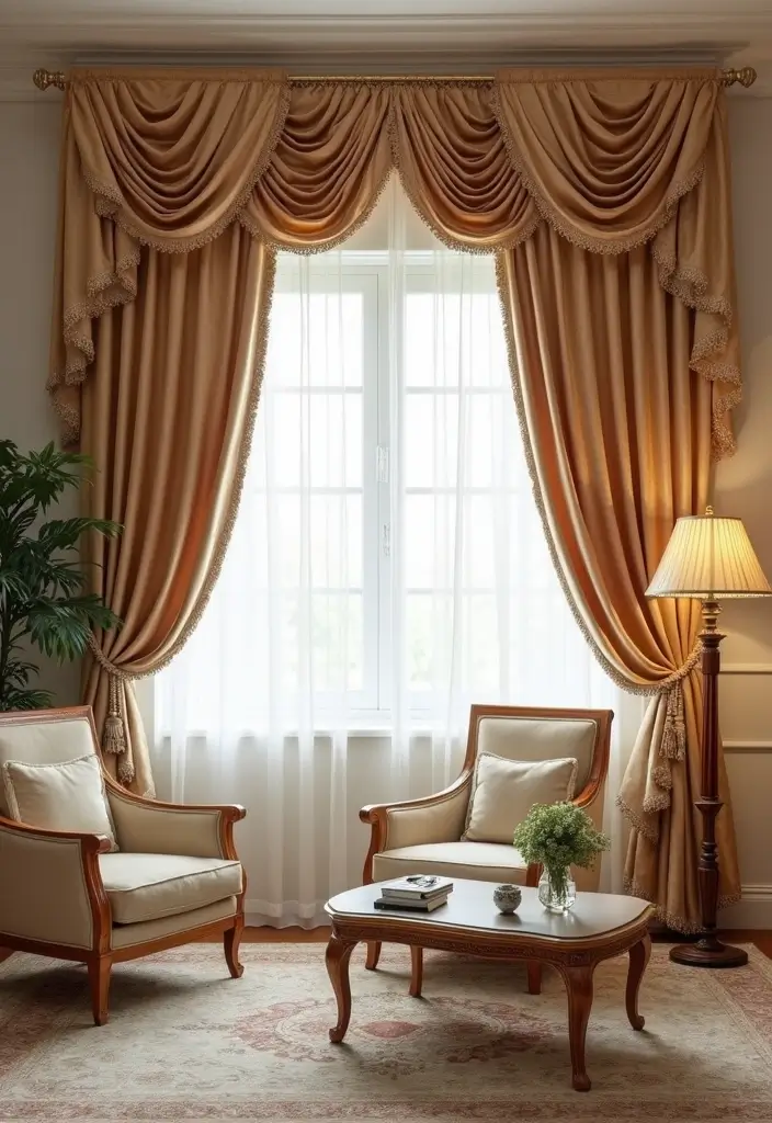 28 Aesthetic Curtains Living Room Ideas That Feel Modern and Chic - 22. Beautiful Embroidery