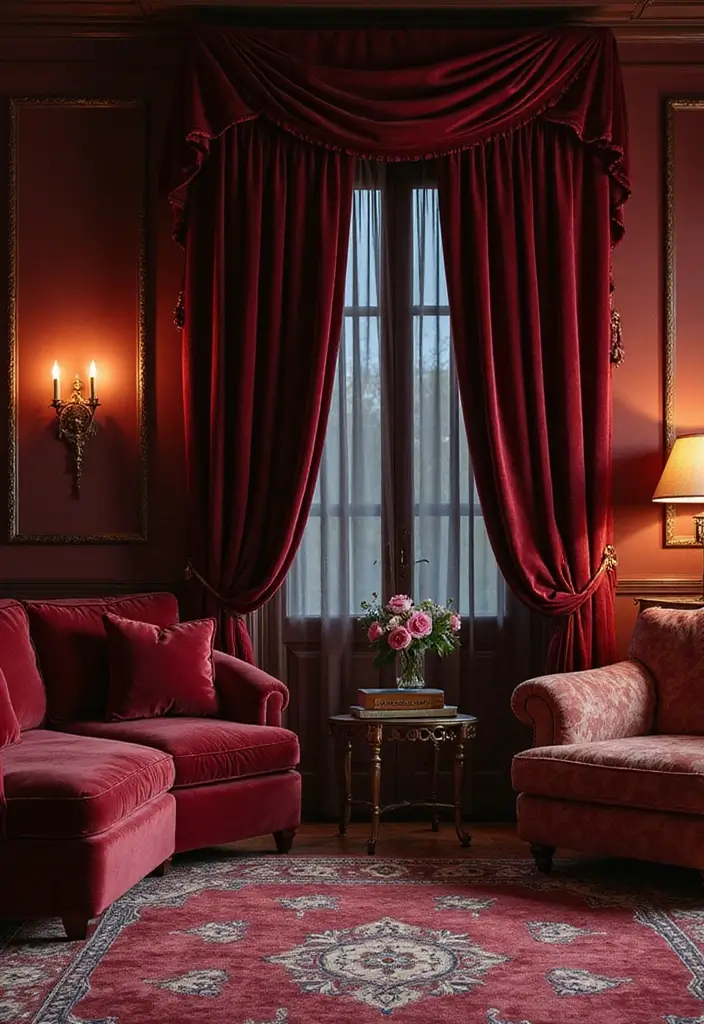 28 Aesthetic Curtains Living Room Ideas That Feel Modern and Chic - 5. Velvet Touch