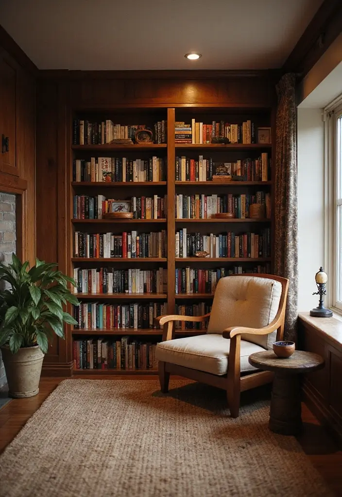 28 Basement Living Room Ideas That Feel Bright and Functional - 13. Cozy Reading Nook