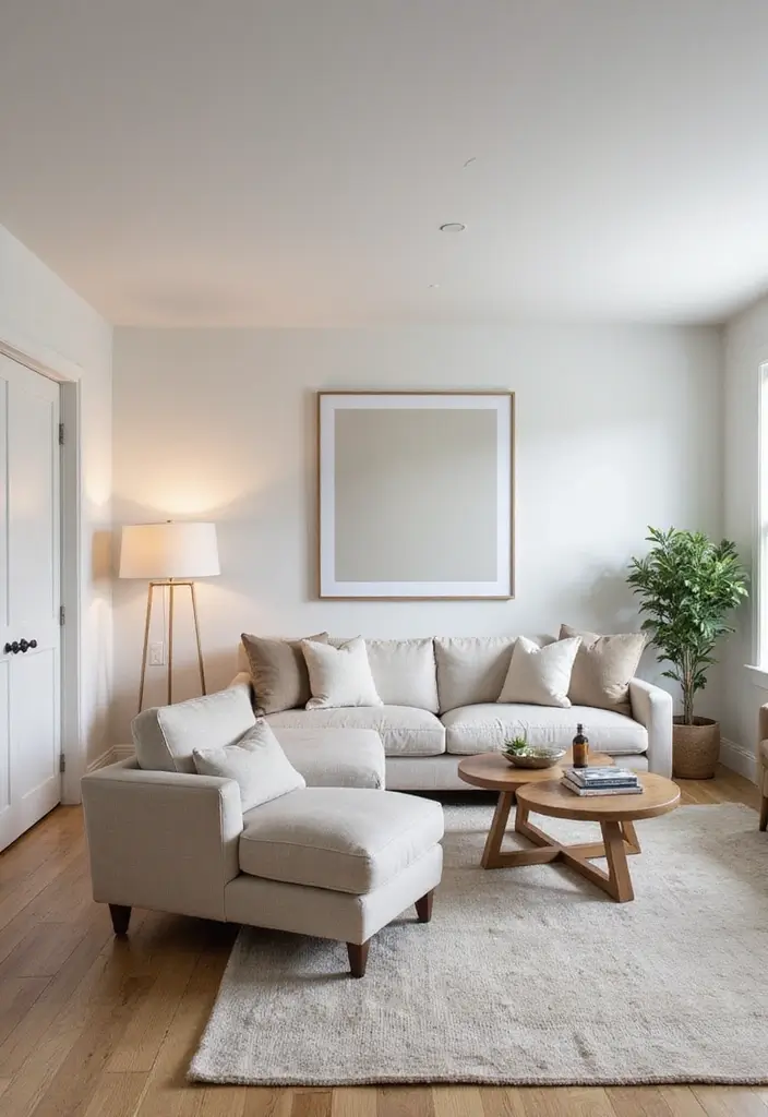 28 Basement Living Room Ideas That Feel Bright and Functional - 17. Minimalist Design