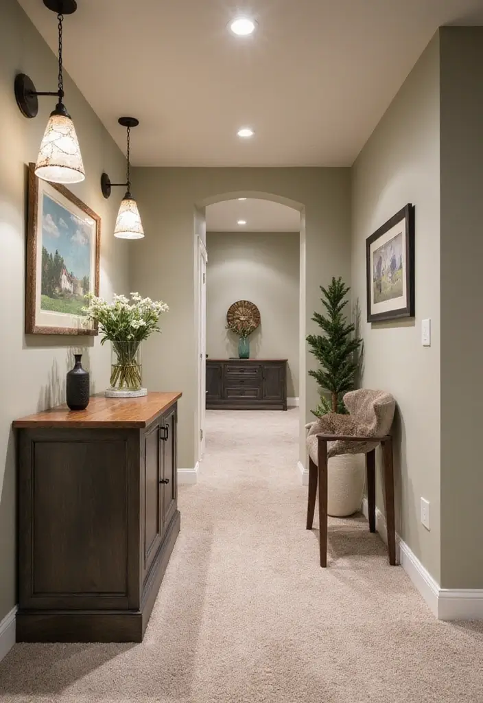 28 Basement Living Room Ideas That Feel Bright and Functional - 21. Transitional Spaces