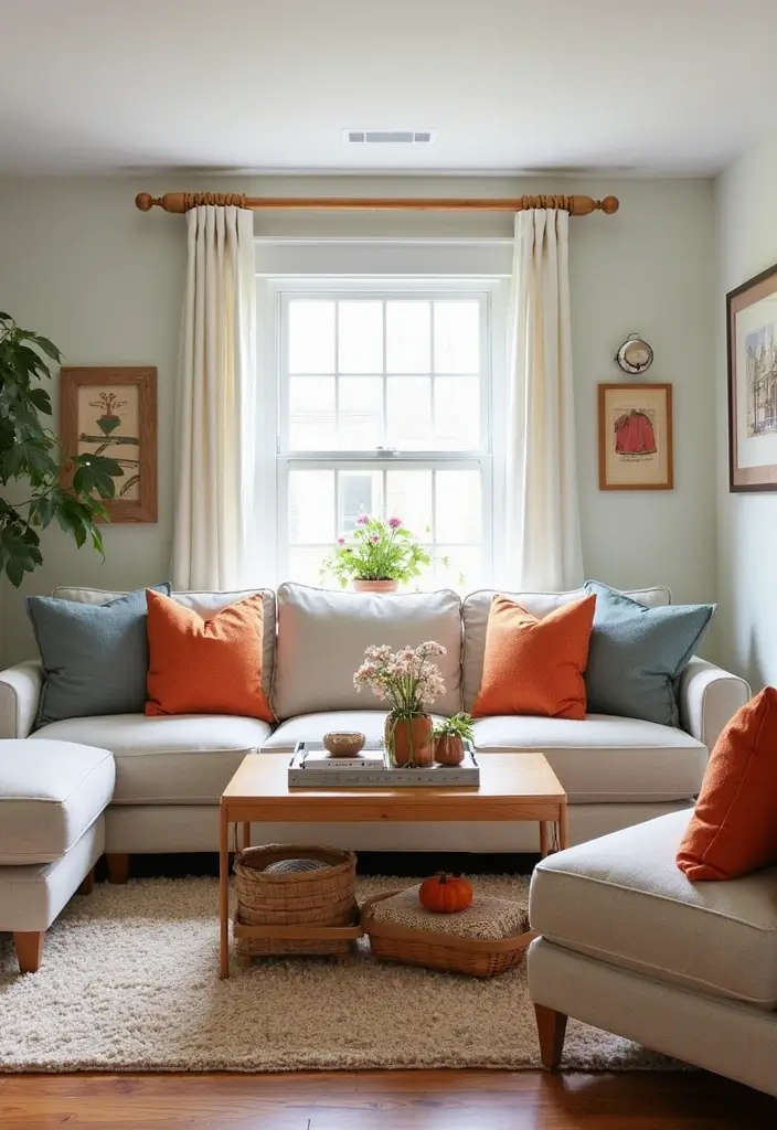 28 Basement Living Room Ideas That Feel Bright and Functional - 24. Seasonal Decor Updates