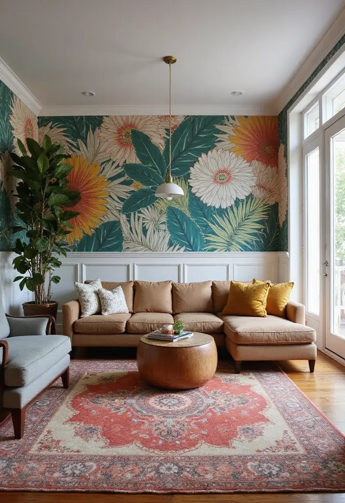 28 Basement Living Room Ideas That Feel Bright and Functional - 6. Creative Wall Treatments