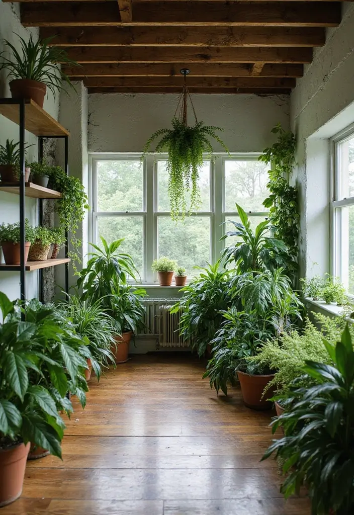 28 Basement Living Room Ideas That Feel Bright and Functional - 8. Incorporating Greenery