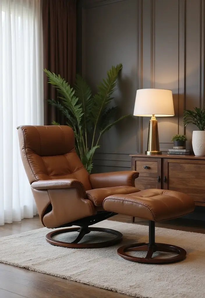 28 Couch Designs for Living Room Ideas That Combine Comfort and Style - 14. Sleek Leather Recliner