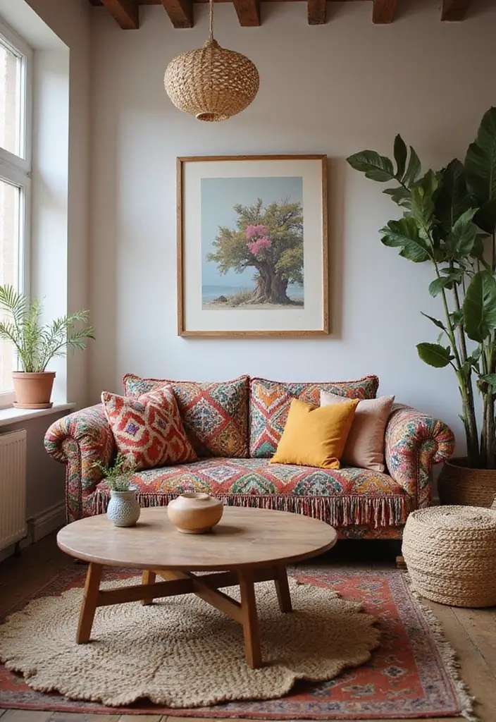 28 Couch Designs for Living Room Ideas That Combine Comfort and Style - 15. Boho Chic Sofa