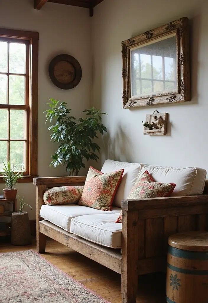 28 Couch Designs for Living Room Ideas That Combine Comfort and Style - 2. Reclaimed Wood Frame Sofa