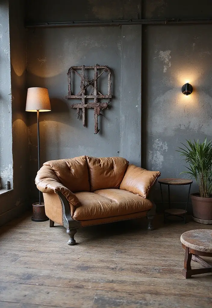 28 Couch Designs for Living Room Ideas That Combine Comfort and Style - 25. Industrial Style Sofa