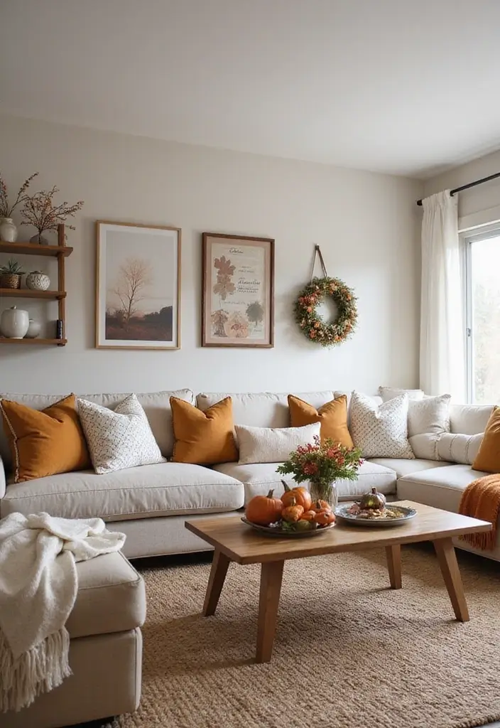 28 Family Living Room Ideas That Feel Warm and Functional - 15. Seasonal Decor Changes