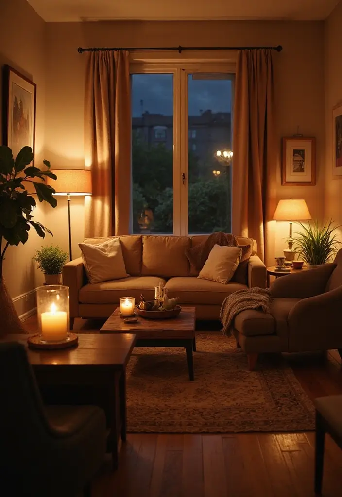 28 Family Living Room Ideas That Feel Warm and Functional - 4. Soft Lighting for Ambiance