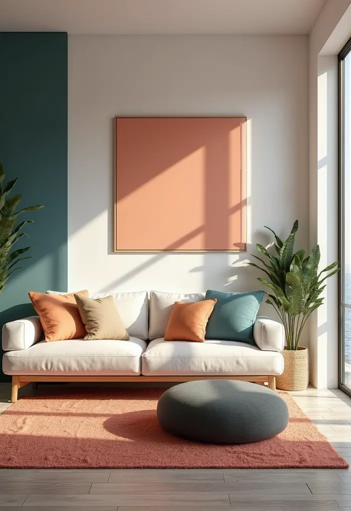 28 Florida Living Room Ideas That Feel Breezy and Coastal - 12. Coastal Color Block