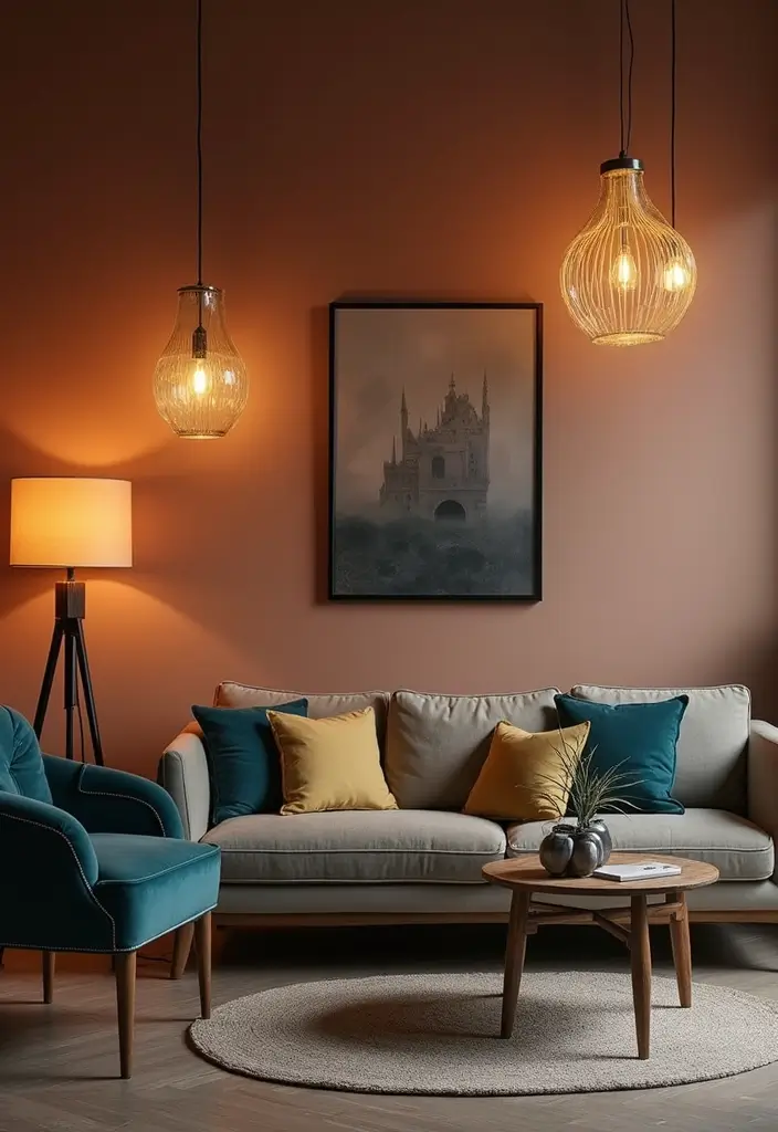 28 Florida Living Room Ideas That Feel Breezy and Coastal - 25. Unique Lighting Fixtures