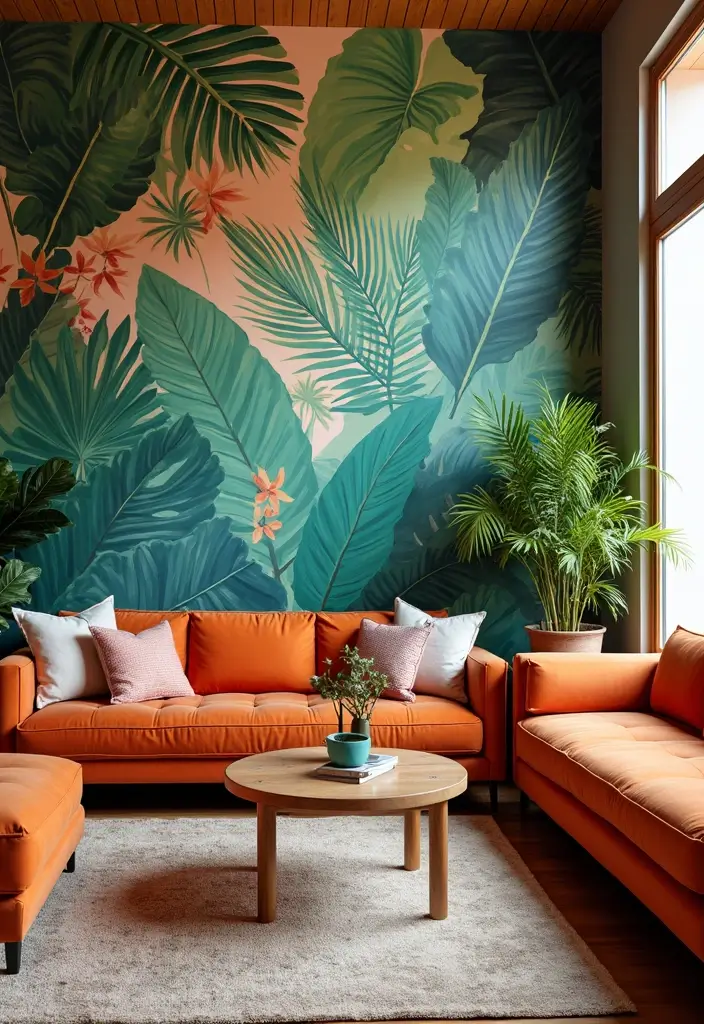 28 Florida Living Room Ideas That Feel Breezy and Coastal - 3. Tropical Prints Galore