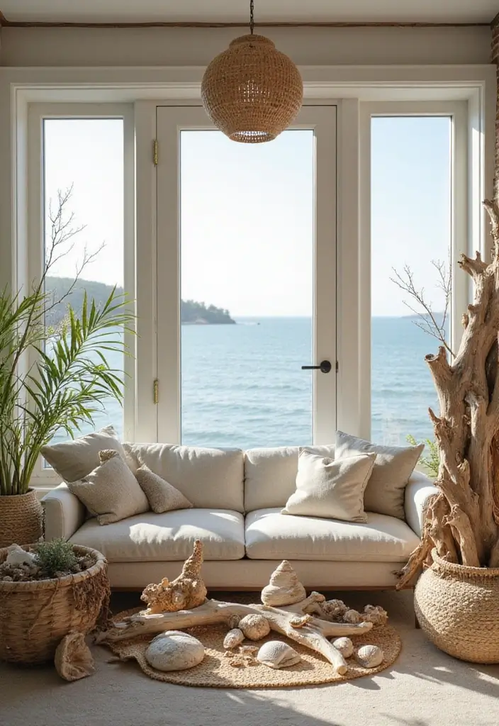 28 Florida Living Room Ideas That Feel Breezy and Coastal - 8. Incorporate Natural Elements