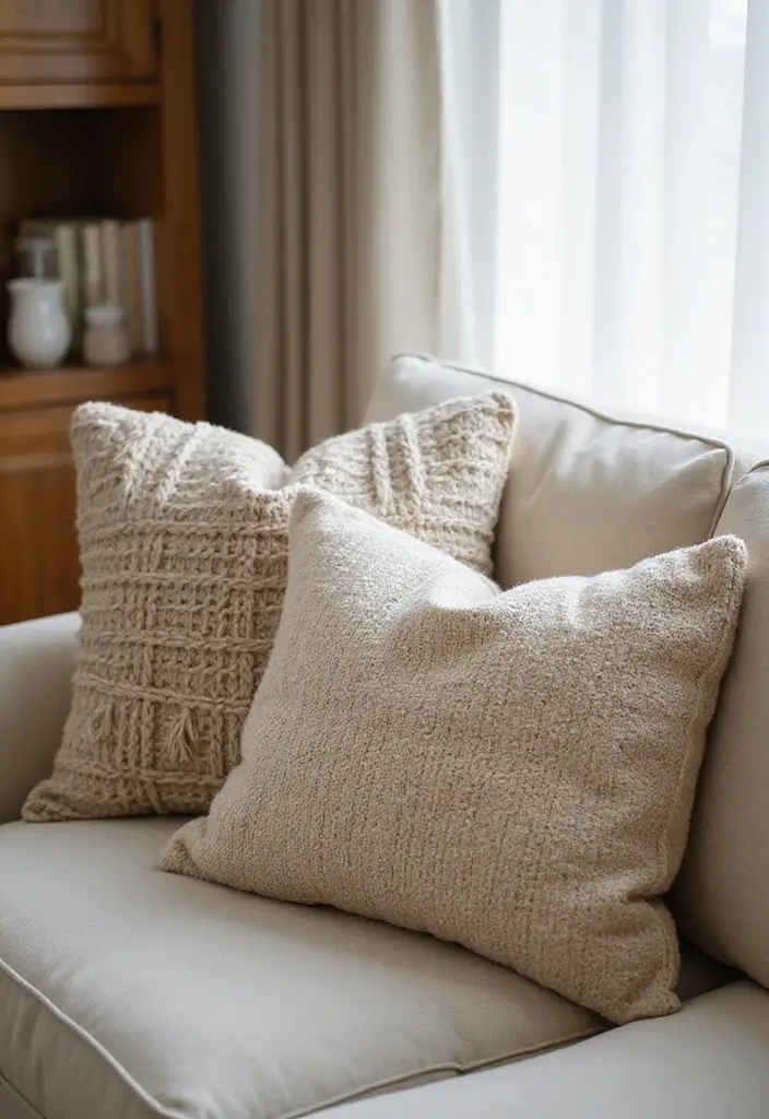 28 Living Room Essentials List for a Cozy and Functional Space - 19. Throw Pillows with Natural Fabrics