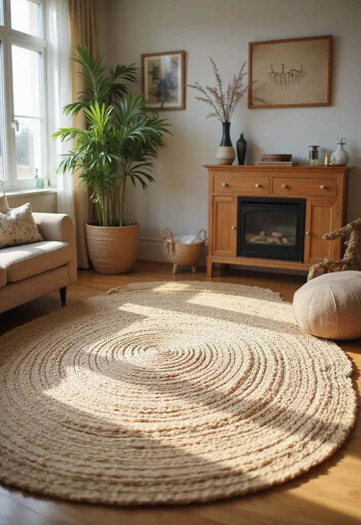 28 Living Room Essentials List for a Cozy and Functional Space - 3. Eco-Friendly Rugs