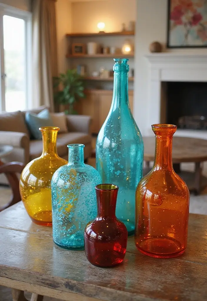 28 Living Room Essentials List for a Cozy and Functional Space - 5. Recycled Glass Decor