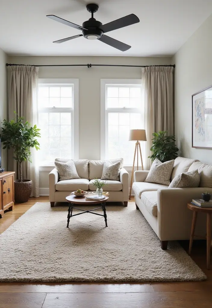 28 Living Room Plans with Dimensions Ideas That Help Maximize Layout - 13. Rug Placement Strategies (16' x 14')