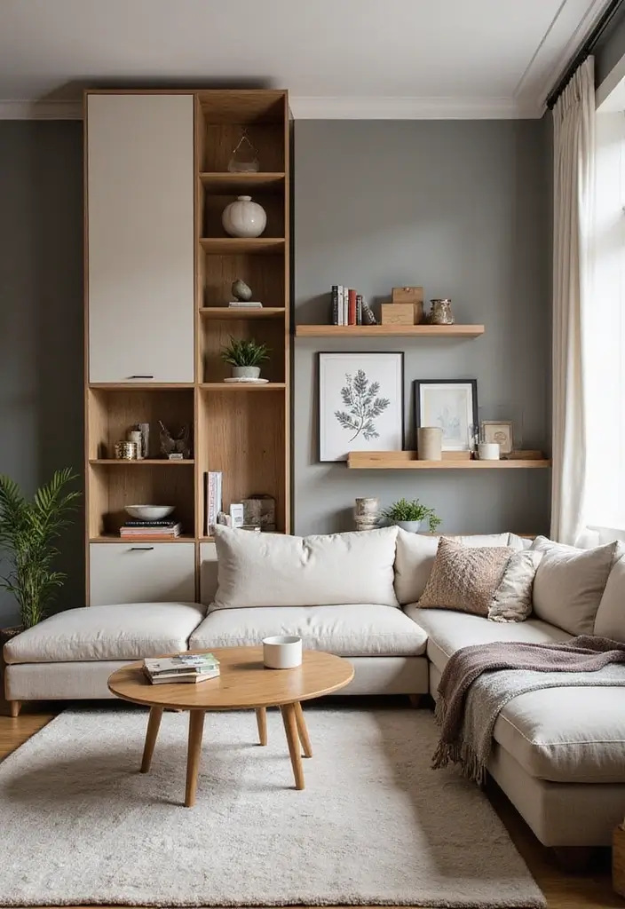 28 Living Room Plans with Dimensions Ideas That Help Maximize Layout - 14. Vertical Space Utilization (15' x 11')