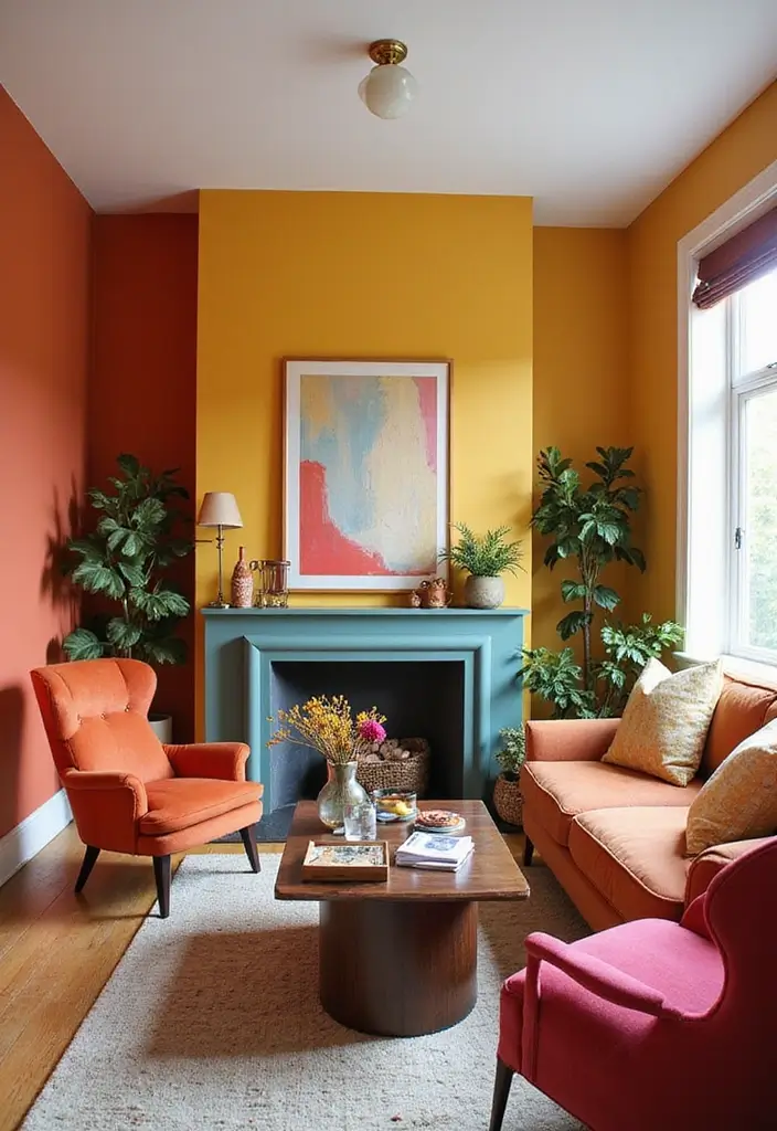 28 Living Room Plans with Dimensions Ideas That Help Maximize Layout - 15. Color Blocking Techniques (14' x 10')