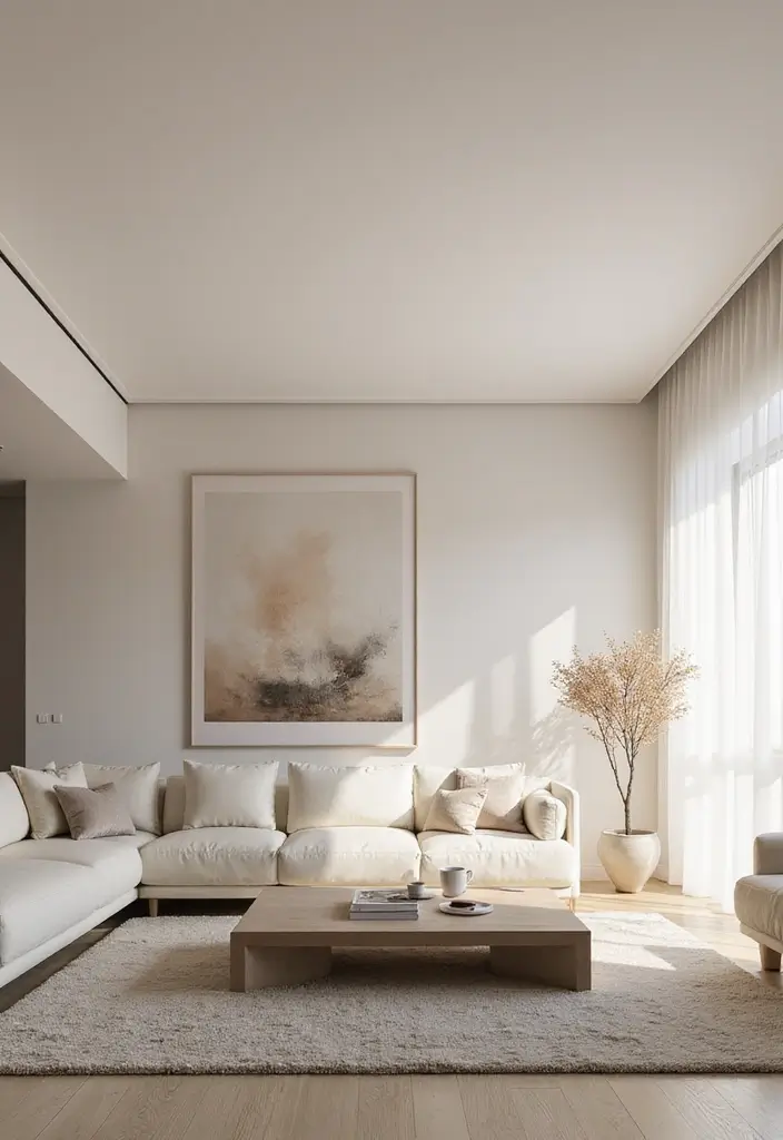 28 Living Room Plans with Dimensions Ideas That Help Maximize Layout - 2. Minimalist Open Concept (15' x 12')