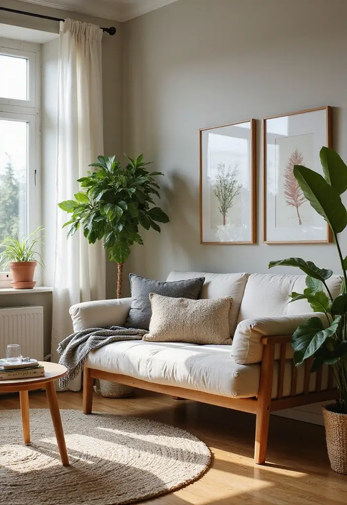 28 Living Room Plans with Dimensions Ideas That Help Maximize Layout - 24. Nature-Inspired Elements (14' x 11')