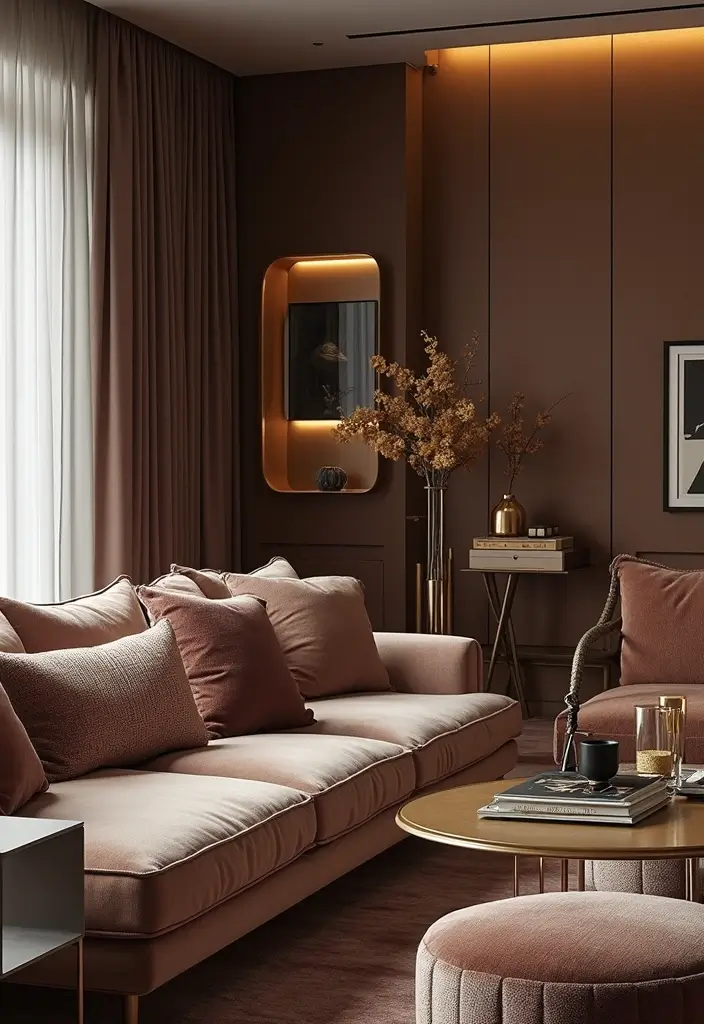 28 Living Room Plans with Dimensions Ideas That Help Maximize Layout - 28. Glamorous Accents (12' x 10')