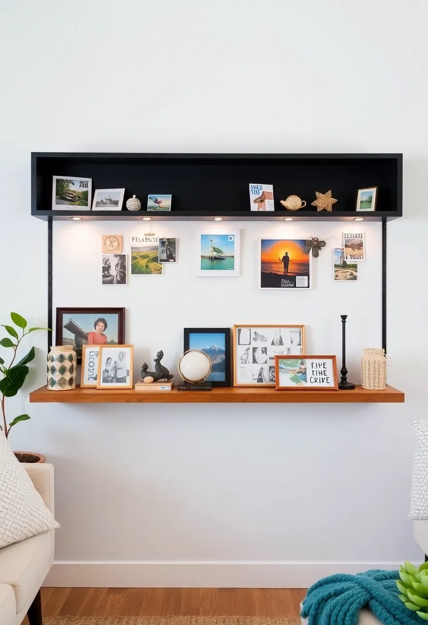 28 Living Room Shelves Decor Ideas That Add Personality and Function - 25. Travel Keepsakes