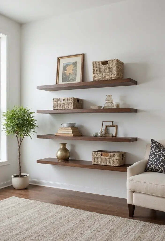 28 Living Room Shelves Decor Ideas That Add Personality and Function - 9. Functional and Stylish Storage