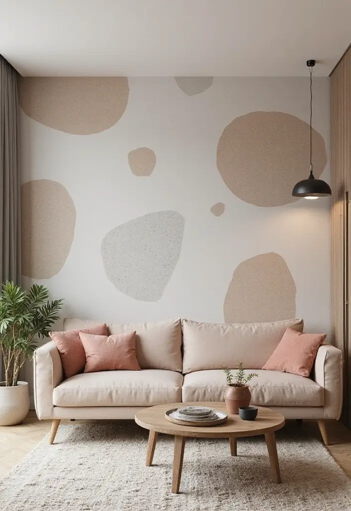 28 Living Room Wallpaper Ideas Modern Looks That Transform Walls - 27. Unexpected Twists: Asymmetrical Designs