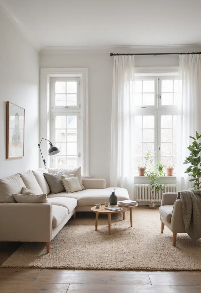 28 Living Room With Lots of Windows Ideas That Feel Airy and Open - 17. Minimalist Design Approach