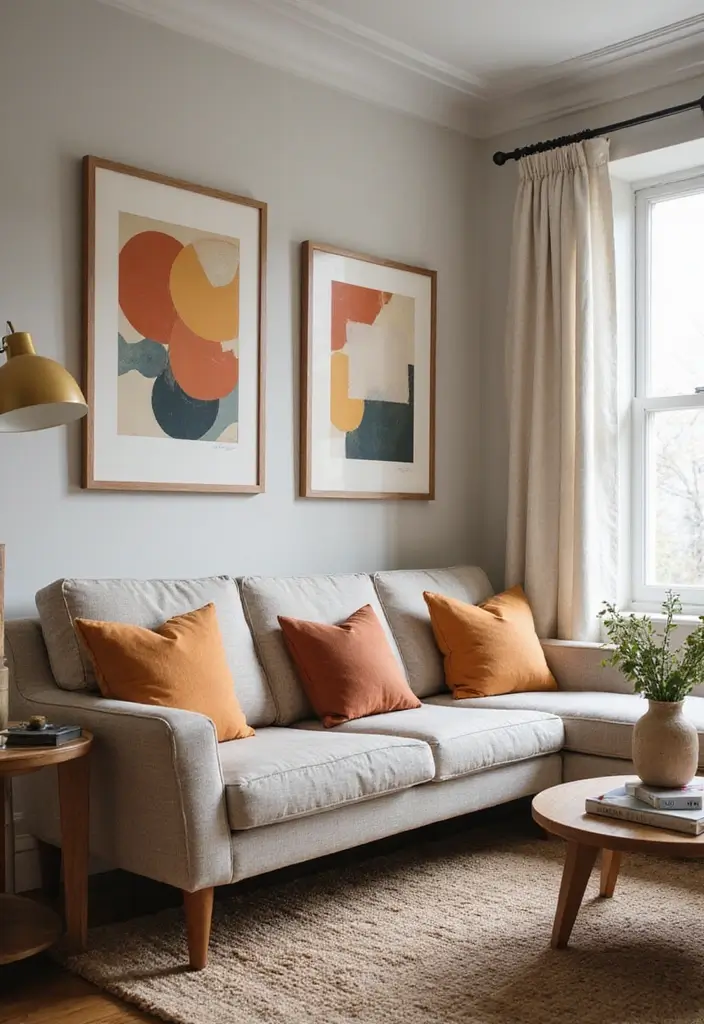 28 Neutral Living Room Decor Earth Tones That Feel Calm and Balanced - 16. Earthy Color Pops