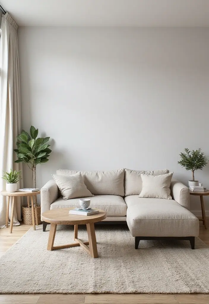 28 Neutral Living Room Decor Earth Tones That Feel Calm and Balanced - 19. Balance with Symmetry