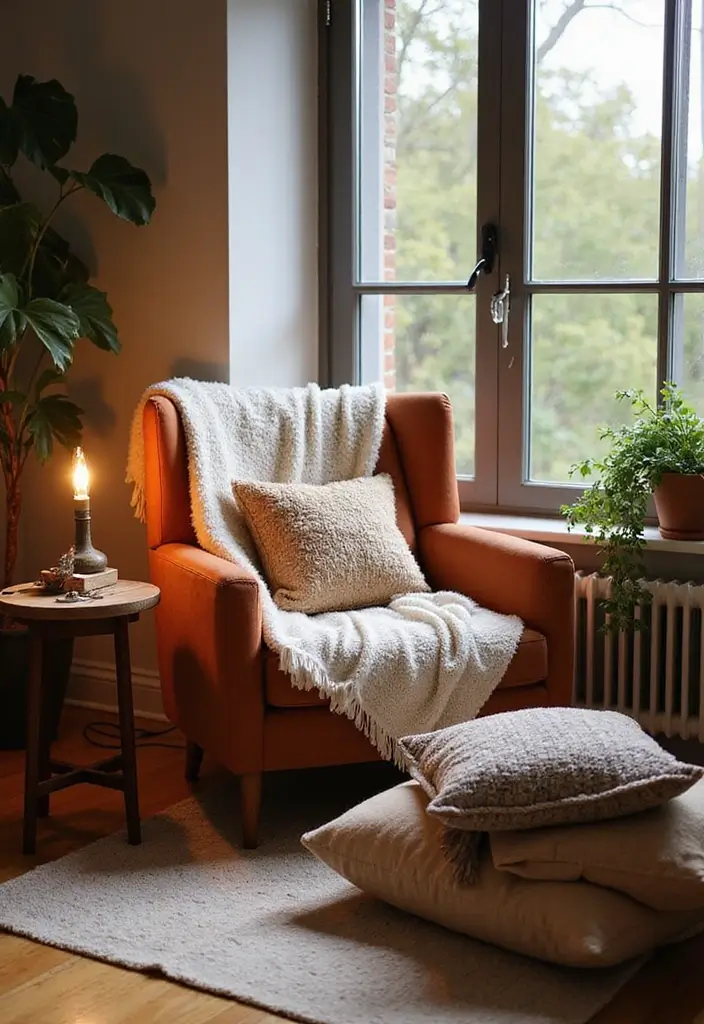 28 Neutral Living Room Decor Earth Tones That Feel Calm and Balanced - 2. Cozy Corner Nooks